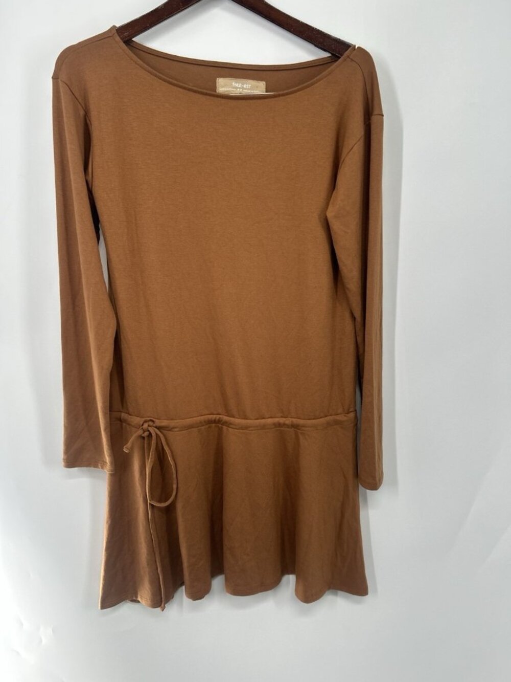 FREE PEOPLE Free-est Good Feels Long Sleeve Mini Dress Size M Macadamia New